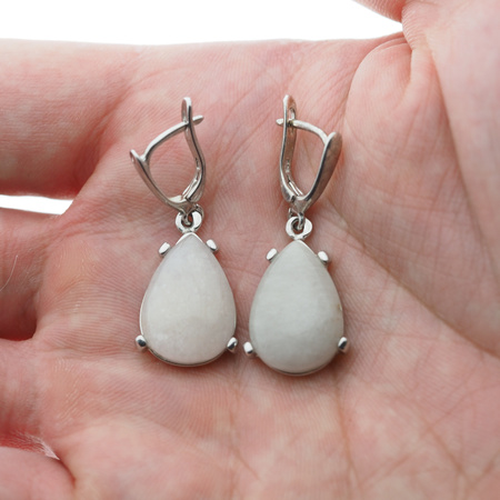 Kolczyki z morganitami w srebrze rodowanym.