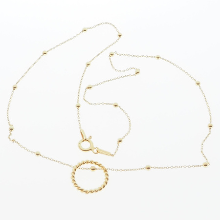 Naszyjnik z wisiorkiem w kształcie kółka -  srebro złocone