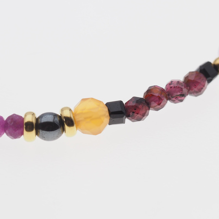 Bransoletka znak zodiaku baran - mix kamieni i srebro złocone