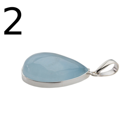 Zawieszka - Akwamaryn łza w srebrze