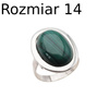Pierścionek regulowany z owalnym Malachitem w srebrze.