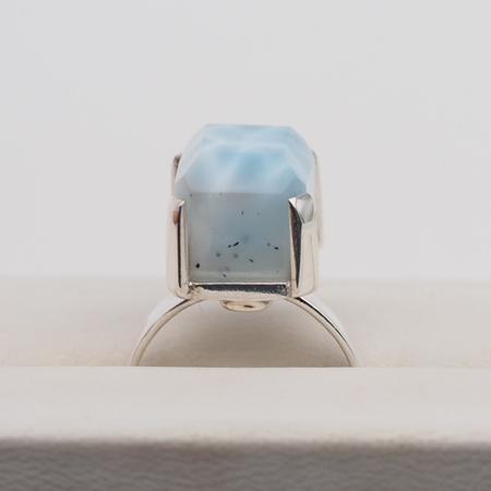 Pierścionek - prostokątny Larimar w srebrze (rozmiar 13)