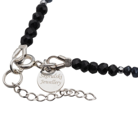 Naszyjnik - Spinel, Turmalin, Perły, Hematyt i srebro