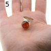Pierścionek sygnet - Koniakowy Bursztyn fasetowany w srebrze (różne rozmiary)