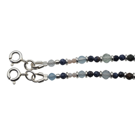 Bransoletka znak zodiaku wodnik - mix kamieni i srebro