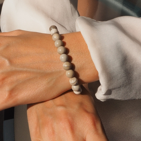 Bransoletka - Krzemień Pasiasty kulki 8mm