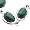 Bransoletka z owalnym malachitem w srebrze.