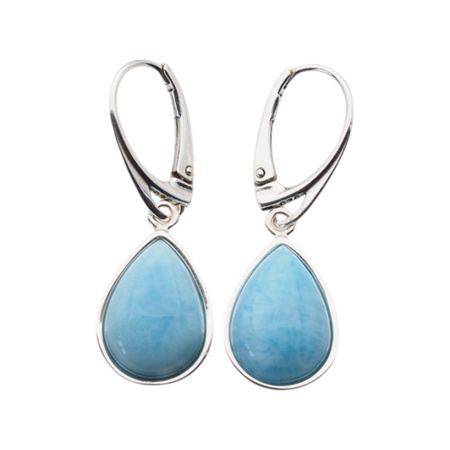 Kolczyki - Larimar łza w srebrze