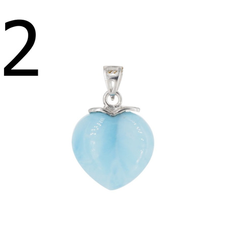 Zawieszka - larimar serce w srebrze rodowanym