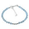 Bransoletka - Akwamaryn kulki 5mm i srebro