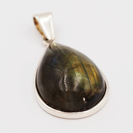 Zawieszka srebrna z labradorytem - łza