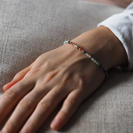 Bransoletka znak zodiaku byk - mix kamieni i srebro