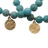 Bransoletka 18,5 cm - Amazonit fasetowany kulki i srebro złocone