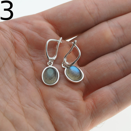 Kolczyki - owalny Labradoryt w srebrze