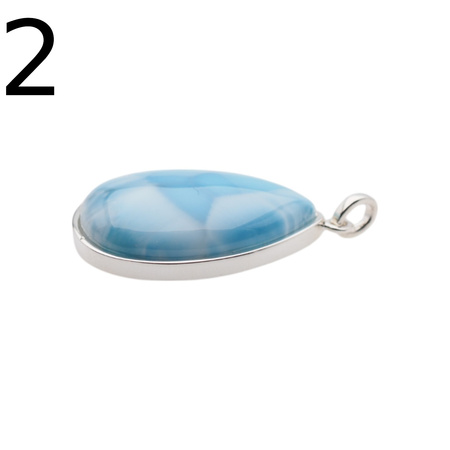 Zawieszka - larimar łza w srebrze