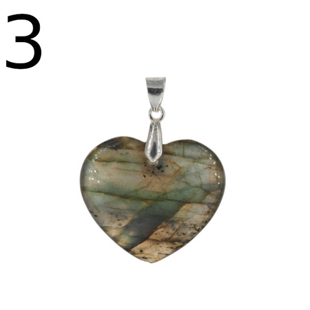 Zawieszka - Labradoryt serce w srebrze