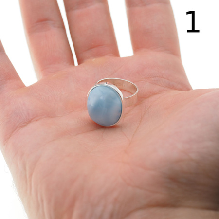 Pierścionek regulowany - owalny Larimar w srebrze