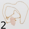 Naszyjnik - Kwarc Różowy sopel na łańcuszku srebrnym złoconym