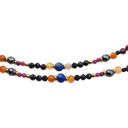 Bransoletka znak zodiaku baran - mix kamieni i srebro złocone