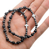 Bransoletka różaniec na gumce - czarny Turmalin, Jaspis, hematyt