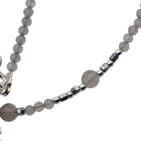 Naszyjnik z zawieszką - Labradoryt i srebro