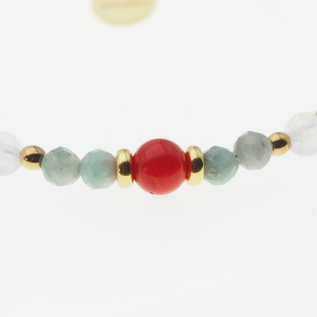 Bransoletka znak zodiaku rak - mix kamieni i srebro złocone