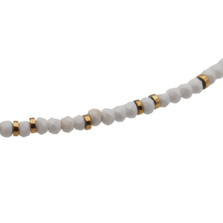 Naszyjnik - Howlit, Hematyt złoty, rozgwiazda i srebro złocone