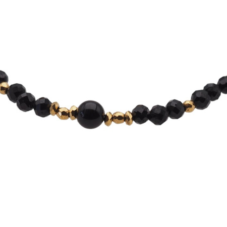 Bransoletka znak zodiaku skorpion - mix kamieni i srebro złocone