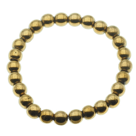 Bransoletka na gumce - Hematyt złoty kulki 8 mm