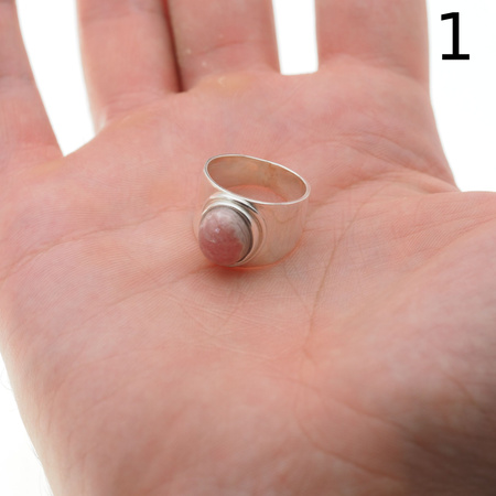Pierścionek sygnet- Rodochrozyt owalny i srebro (różne kamienie do wyboru)