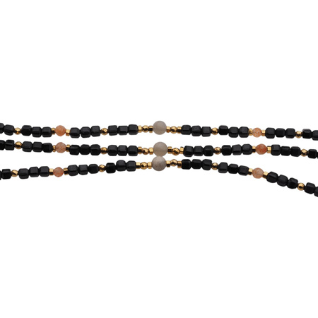 Bransoletka znak zodiaku lew - mix kamieni i srebro złocone