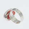 Pierścionek regulowany z owalnym Rodochrozytem w srebrze młotkowanym