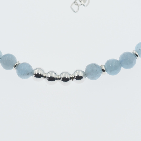 Bransoletka - Akwamaryn kulki 5mm i srebro