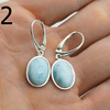 Kolczyki - Larimar owal i srebro