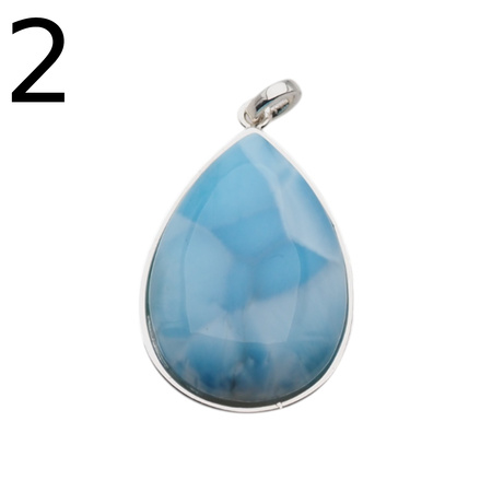 Zawieszka - larimar łza w srebrze