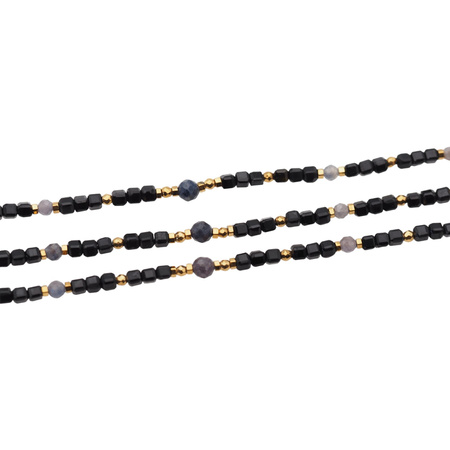 Bransoletka znak zodiaku ryby - mix kamieni i srebro złocone