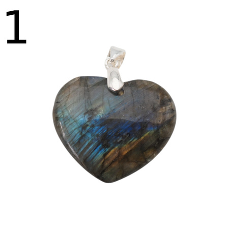 Zawieszka - Labradoryt serce w srebrze