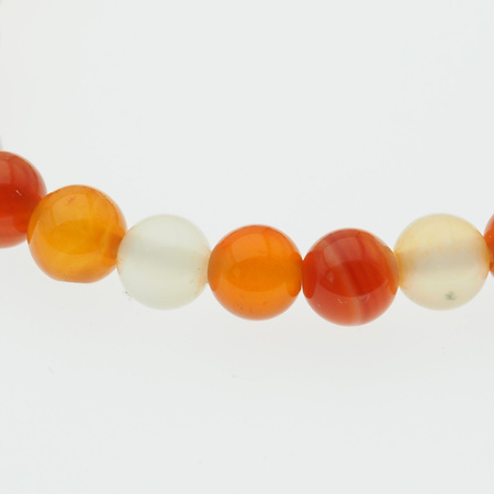 Bransoletka 17,5 cm - Karneol kulki 6mm i srebro złocone