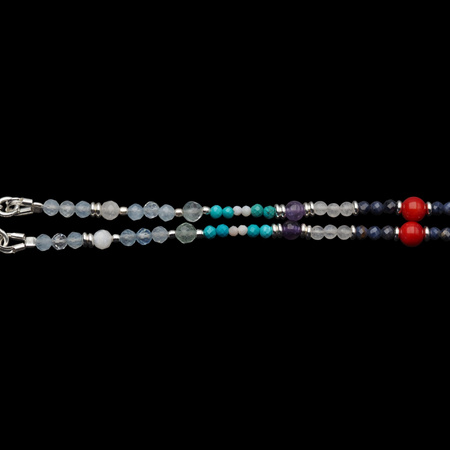 Bransoletka znak zodiaku ryby - mix kamieni i srebro