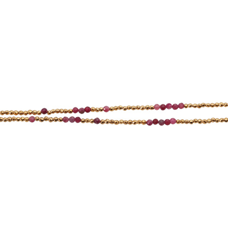 Bransoletka urodzeniowa październik - turmalin, hematyt i srebro złocone