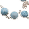 Bransoletka regulowana - Larimar koło w srebrze