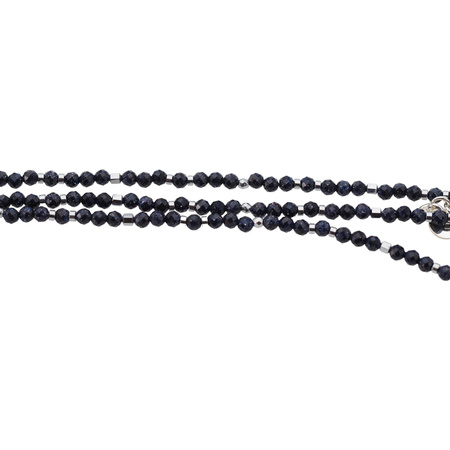 Bransoletka - Noc Kairu, hematyt, słońce i srebro