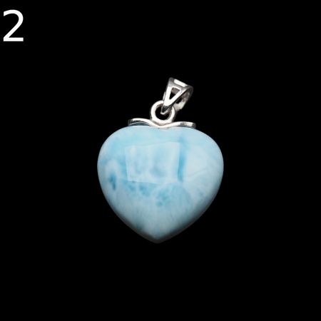 Zawieszka - larimar serce w srebrze rodowanym