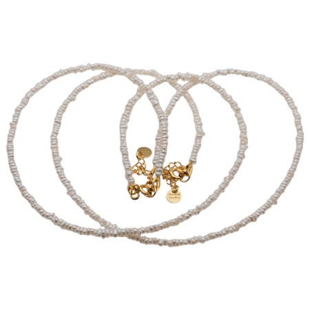 Naszyjnik - Białe Perły hodowane i srebro złocone