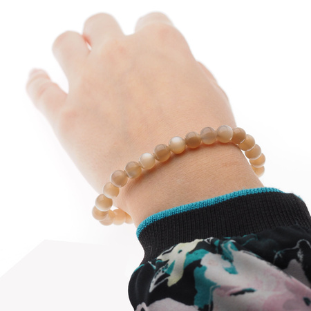 Bransoletka 18,5 cm na gumce - Kamień Słoneczny kulki