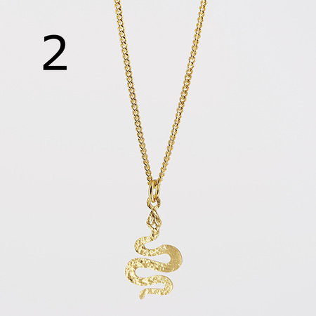 Naszyjnik z młotkowanym wężem - srebro złocone