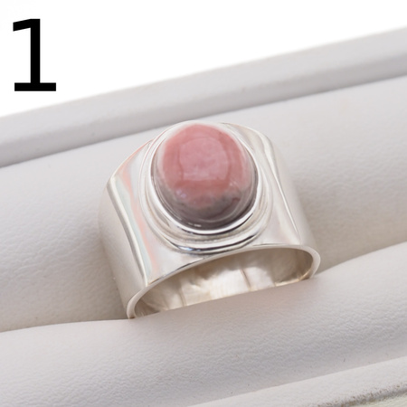 Pierścionek sygnet- Rodochrozyt owalny i srebro (różne kamienie do wyboru)