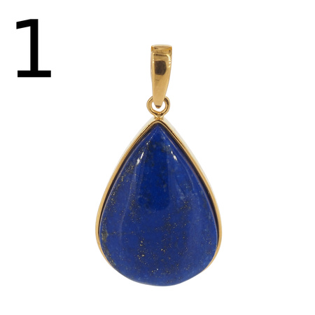 Zawieszka - srebro złocone i Lapis Lazuli w kształcie łzy