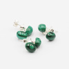 Kolczyki sztyfty z owalnymi malachitami w srebrze