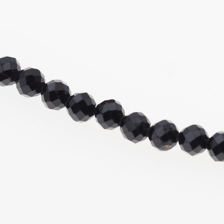 Naszyjnik- Turmalin czarny kulki, zawieszka oko proroka i  srebro